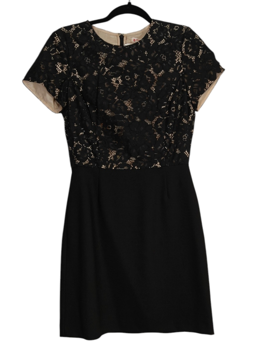 BROOKS BRORHERS RED FLEECE NWT Black Lace Bodice Short Sleeve Dress Size 4